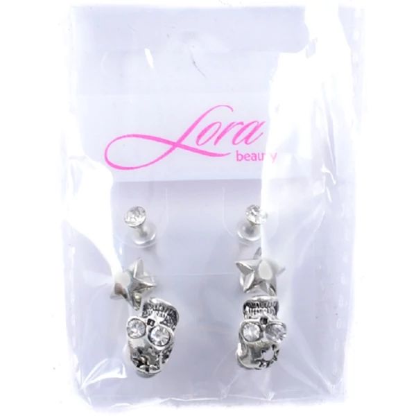 Lora koponyás fülbevaló 3db-os kiszerelésben 841486