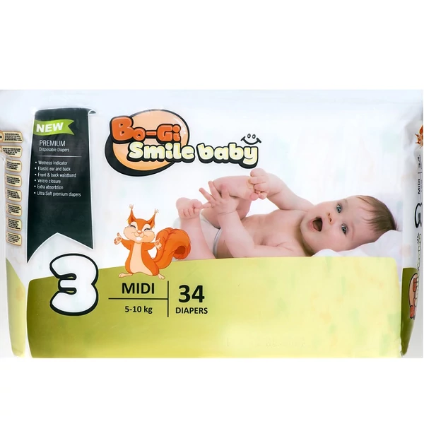 Bo-gi smile baby midi pelenka 5-10kg 34db-os kiszerelésben