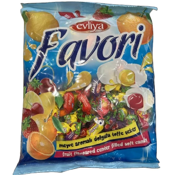 Favori töltött cukorka vegyesgyümölcs ízű 800g