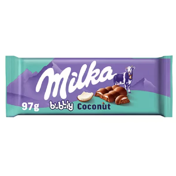 Milka Bubbly kókuszos táblás tejcsokoládé 97g