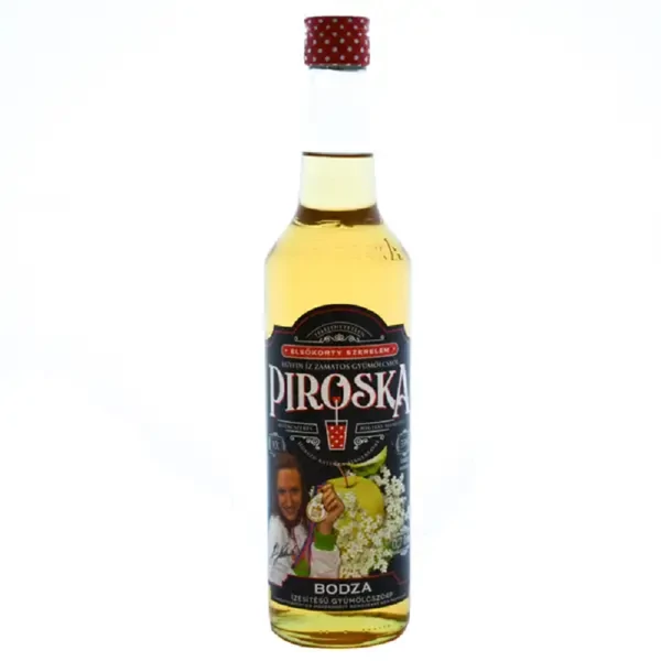 Piroska bodza ízesítésű gyümölcsszörp cukorral és édesítőszerekkel 0,7 l