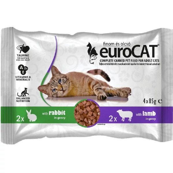 EuroCat DUO pouch nyúl-bárány 4x85g