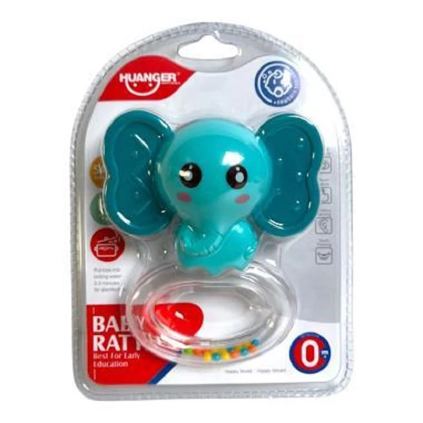 Csörgő - rágóka elefánt bébijáték BB0161