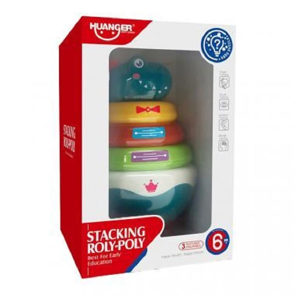 Toronyépítő játék dínós fejjel BB0298