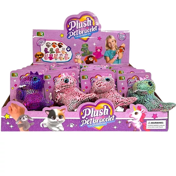 Rácsapós plüss dínó karkötő többféle változatban BZ3151