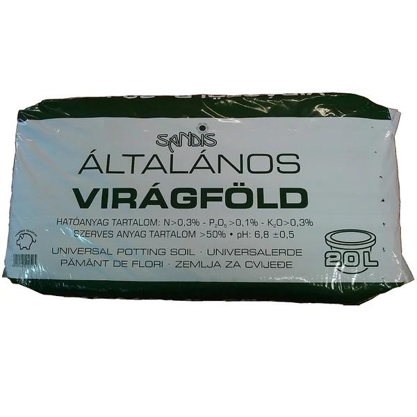 Sandis általános virágföld 20L- csak egyedi szállítással vagy személyes átvétellel