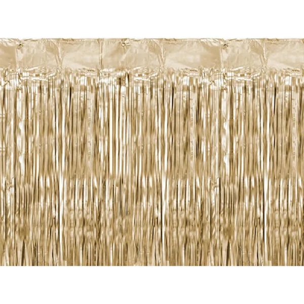 Újévi party függöny metál arany színben 90x250cm