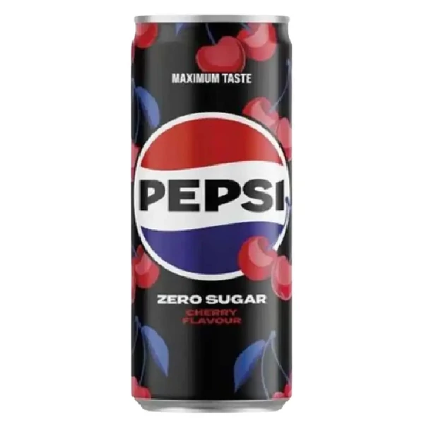 Pepsi Cherry Zero 0,33l dobozos - csak egyedi szállítással vagy személyes átvétellel