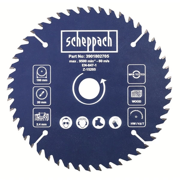 Scheppach fűrészlap 160/20mm, 48f DIVAR 55 / PL 55-höz - 3901802705