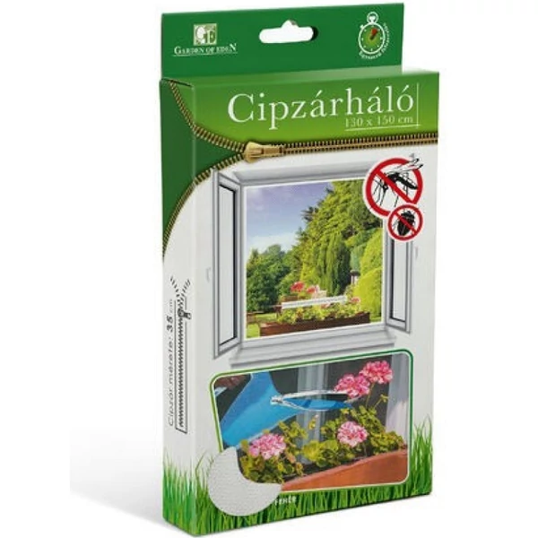 Globiz öntapadós szúnyogháló cipzáros nyílással 130x150 cm fehér - 11611WH
