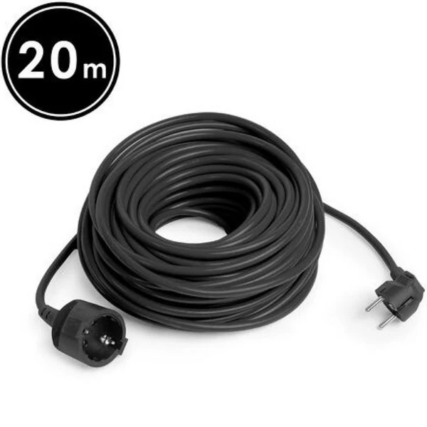 Lengő hosszabbító fekete 3x1,5mm2- 20 m - 20502BK