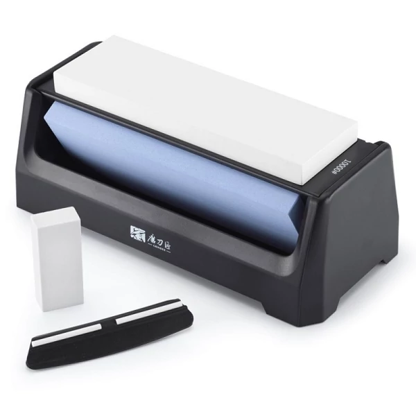 Taidea Fenőkő szett, 3 oldalú, #2000/6000/1000 + állvány + élszögtartó + tisztítókő  - TG2014