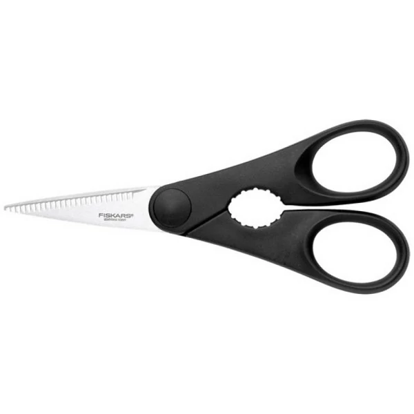 Fiskars Essential konyhai olló, üvegnyitóval (20 cm) (megszűnő) - 1023820