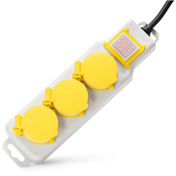 Entac elosztó 3 foglalat kapcsolóval IP44 5m 3G1,5 - ESE1.5G3-5-SW-IP44