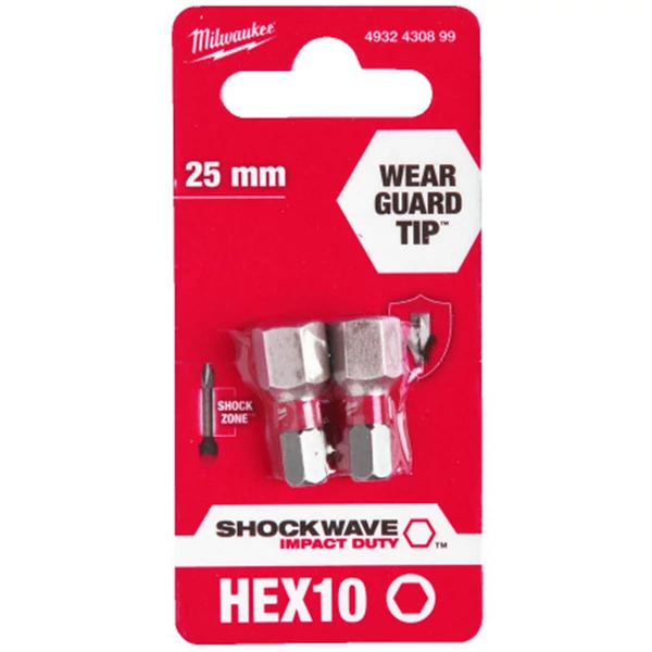 Milwaukee Shockwave bit Hex10 25mm-2db bitfej - 4932430899