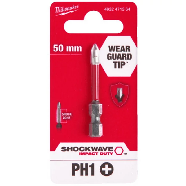 Milwaukee Shockwave bit PH1 50 mm - 1 db bitfej - 4932471564