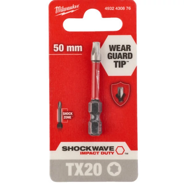 Milwaukee Shockwave bit TX20 50mm-1db bitfej - 4932430876