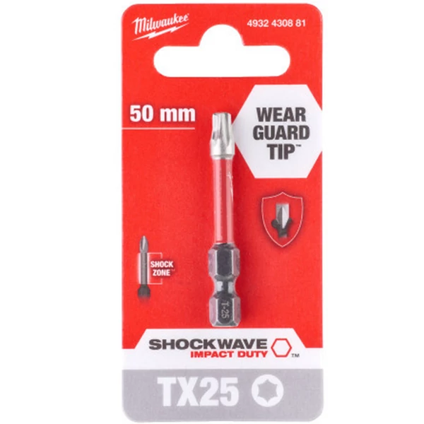Milwaukee Shockwave bit TX25 50mm-1db bitfej - 4932430881