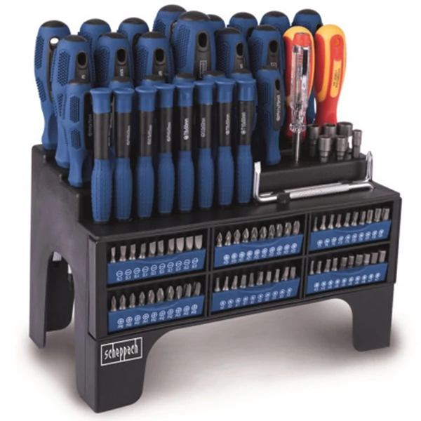 Scheppach SDB 100-2 - csavarhúzó és bit készlet, 100 db-os - 59093219942