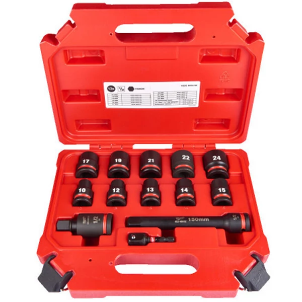 Milwaukee 1/2' Dugókulcs rövid készlet 13 részes, Gépi 1 db - 4932480456