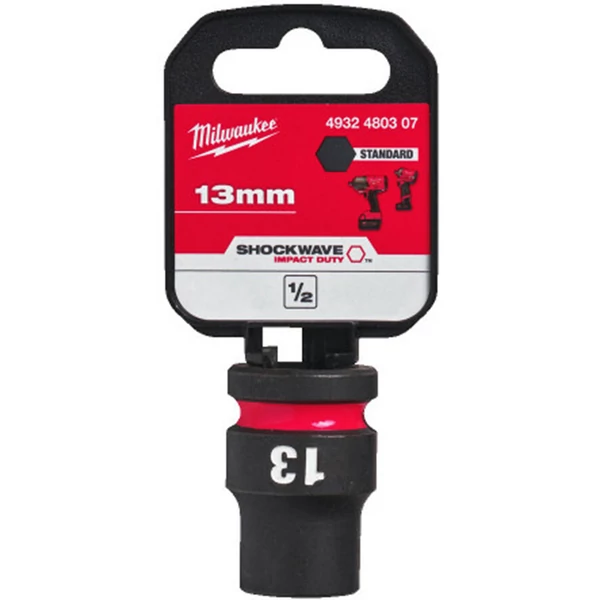 Milwaukee 1/2' Dugókulcsbetét hatlapú, gépi, rövid 13 mm - 1 db - 4932480307