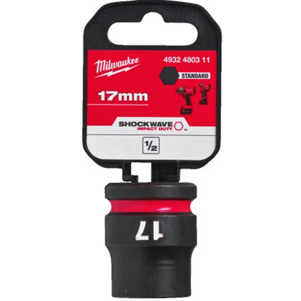 Milwaukee 1/2' Dugókulcsbetét hatlapú, gépi, rövid 17 mm - 1 db - 4932480311