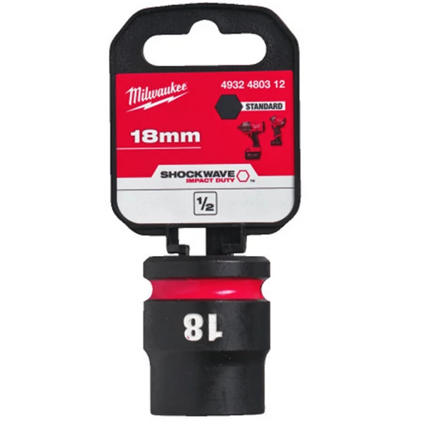 Milwaukee 1/2' Dugókulcsbetét hatlapú, gépi, rövid 18 mm - 1 db - 4932480312