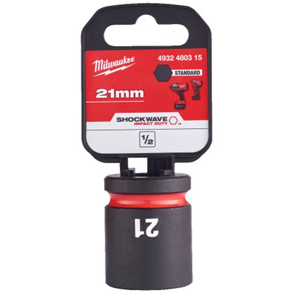Milwaukee 1/2' Dugókulcsbetét hatlapú, gépi, rövid 21 mm - 1 db - 4932480315