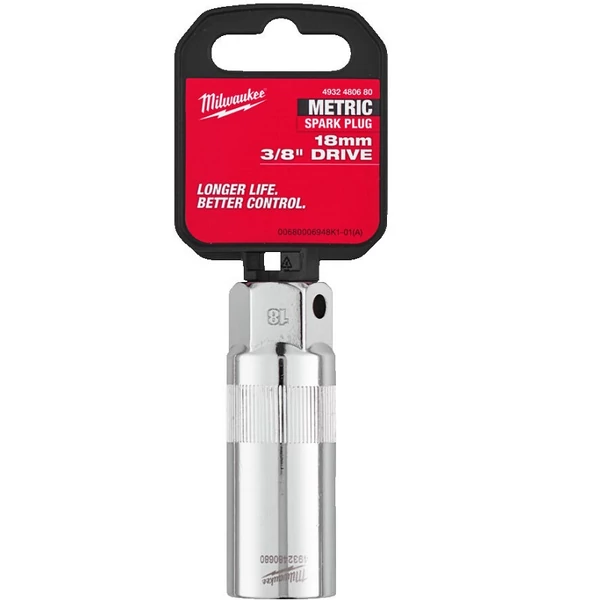 Milwaukee 3/8' Gyertyakulcs 18 mm - 1 db - 4932480680