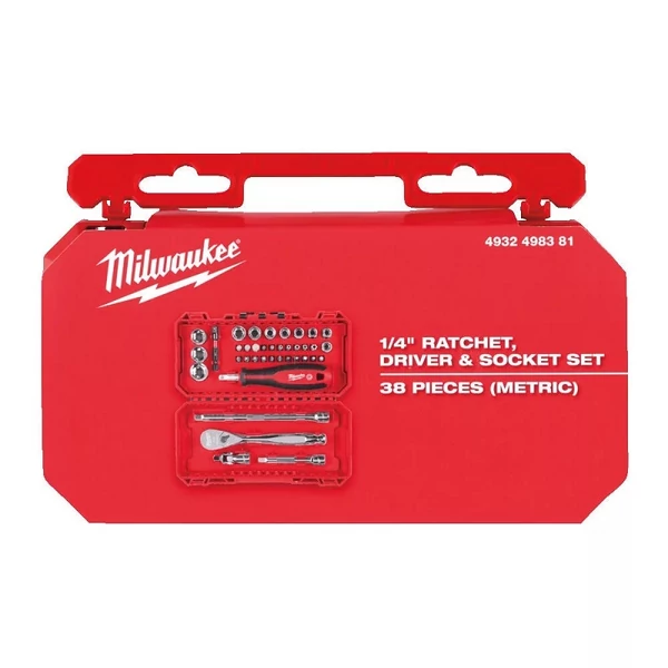 Milwaukee 1/4' Racsnis dugókulcs készlet 38 részes - 4932498381