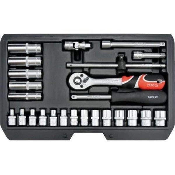 Yato Dugókulcs klt. 25 részes 1/4 col: 3,5-14 mm CrV - YT-14461