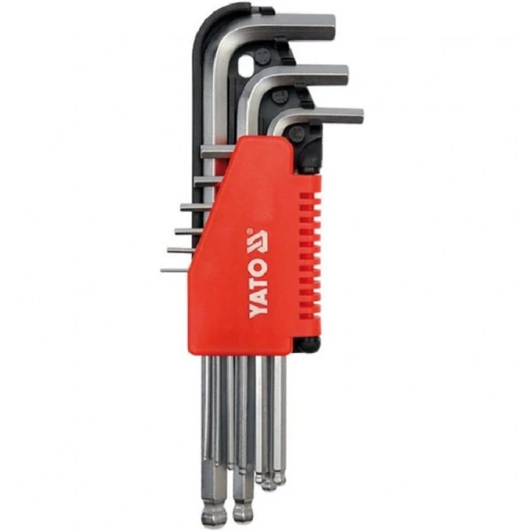 Yato Imbuszkulcs klt. 9 r. gömbfejű (2-10) CrV - YT-0507
