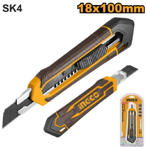 Ingco Törhető pengés kés 18 mm automata - HKNS11815