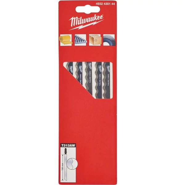 Milwaukee Bimetál szúrófűrészlapok hullámos pengével 155 mm (Gumi, - 4932430144