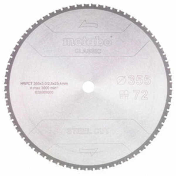 Metabo fűrészlap steel cut 355X25,4 Z72 - 628669000