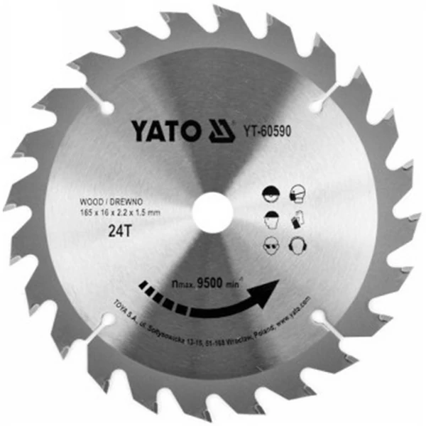 Yato Fűrésztárcsa fához 165 x 16 x 1,5 mm / 24T - YT-60590
