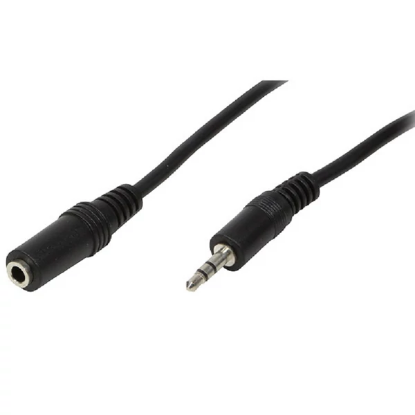 Logilink Audiokábel, 3,5 mm-es 3-Pin/M   3,5 mm-es 3-Pin/F, fekete, 5 m