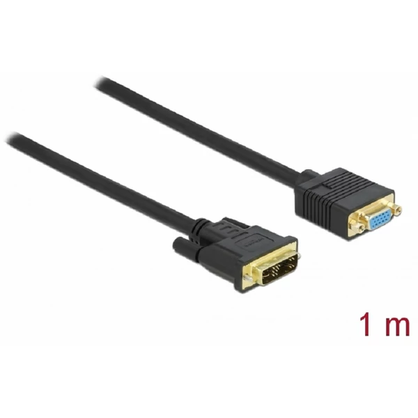 Delock Kábel DVI 12+5 csatlakozódugóval - VGA csatlakozódugóval 1 m