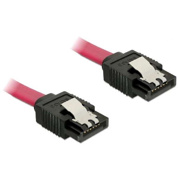 Delock SATA 6Gbps 70cm egyenes-egyenes piros kábel