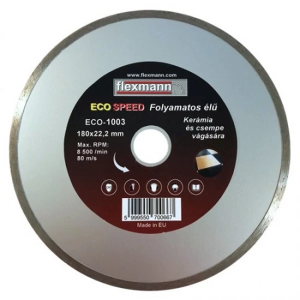 Flexmann For Cut gyémánttárcsa ECO 180x2,2x5x22,2mm folyamatos élű,kerámia csemp - ECO-1003