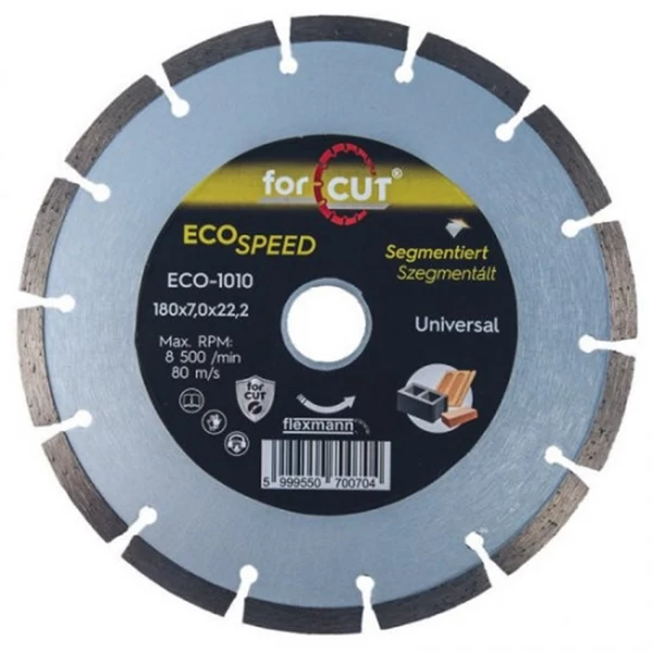 Flexmann For Cut gyémánttárcsa ECO 180x2,3x7x14x22,2mm szegmentált univerzális - ECO-1010