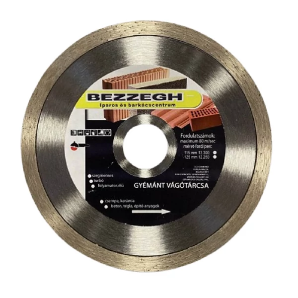 Gyémánt Vágókorong Bezzegh 125x22,2x7 Csempe - MCS125E