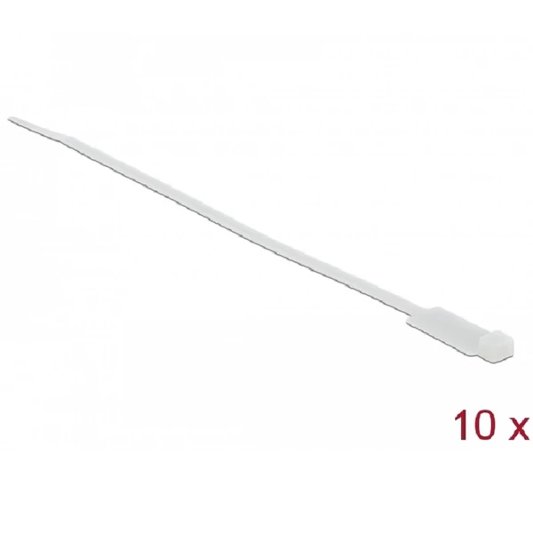 Delock Kábelkötöző címkével Hx 270 x Sz 4,8 mm, 10 darab fehér