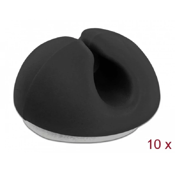 Delock Kábeltartó mini szett 10 darabos fekete