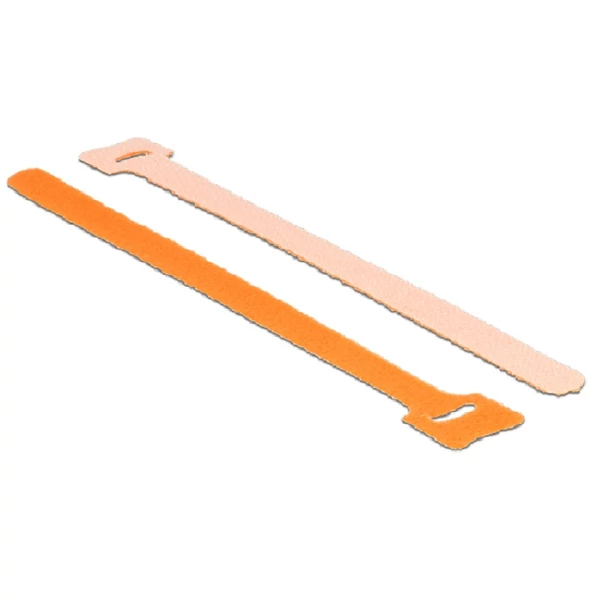 Delock Hurkolható rögzítok, 200 mm x 12 mm (H x Sz), 10 darab, narancssárga