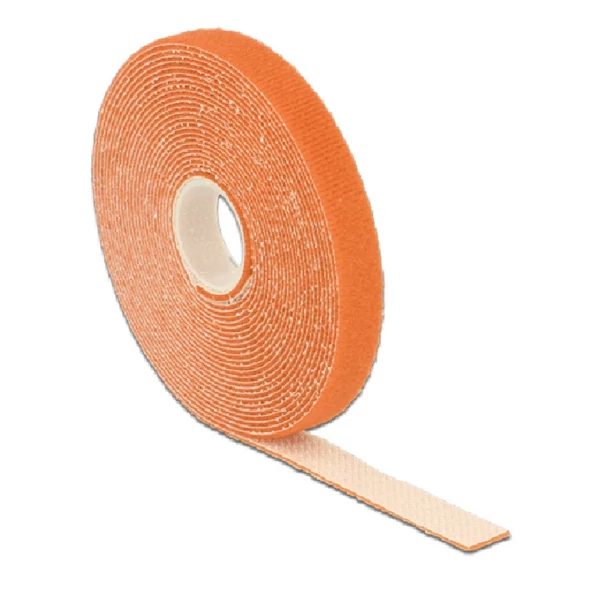 Delock Hurkolható rögzítok, 5 m x 13 mm (H x Sz) tekercs, narancssárga