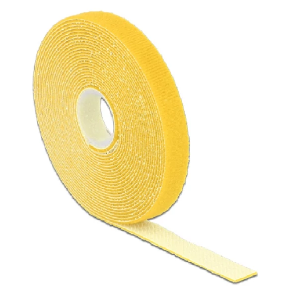 Delock Hurkolható rögzítok, 5 m x 13 mm (H x Sz) tekercs, sárga