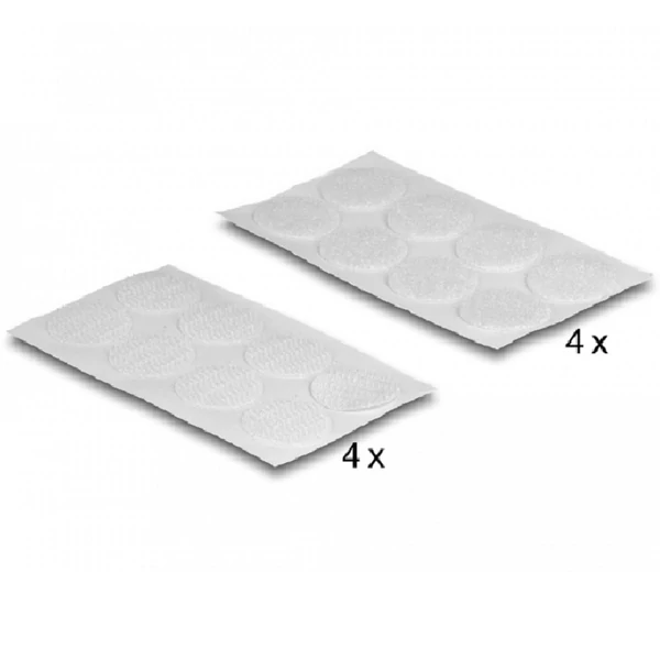 Delock Tépőzáras korongok, kerek 64 db.-os fehér