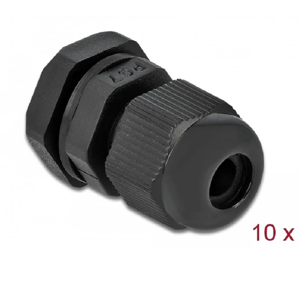 Delock PG7 tömszelence 10 db. fekete