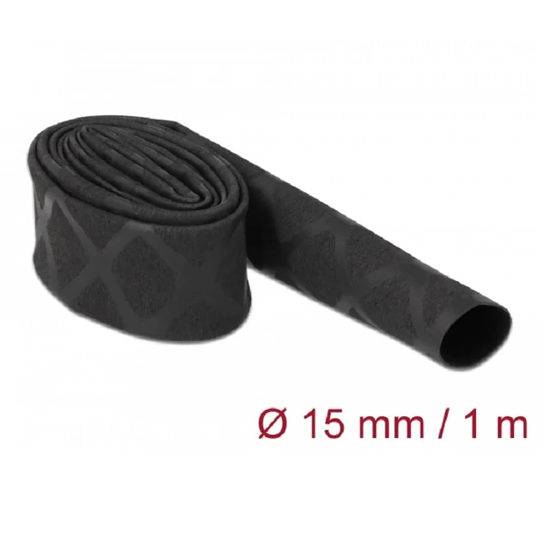 Delock Zsugorcső X-mintás nem csúszós 1 m x 15 mm fekete